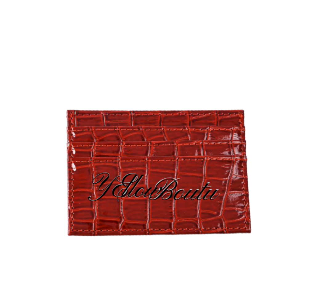Cherry Croc Card Wallet